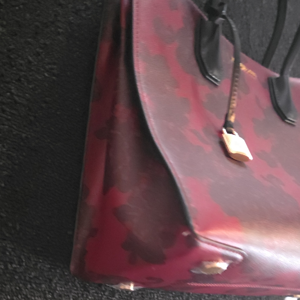 Michael Kors Burgundy Floral Tote - Picture 4 of 5